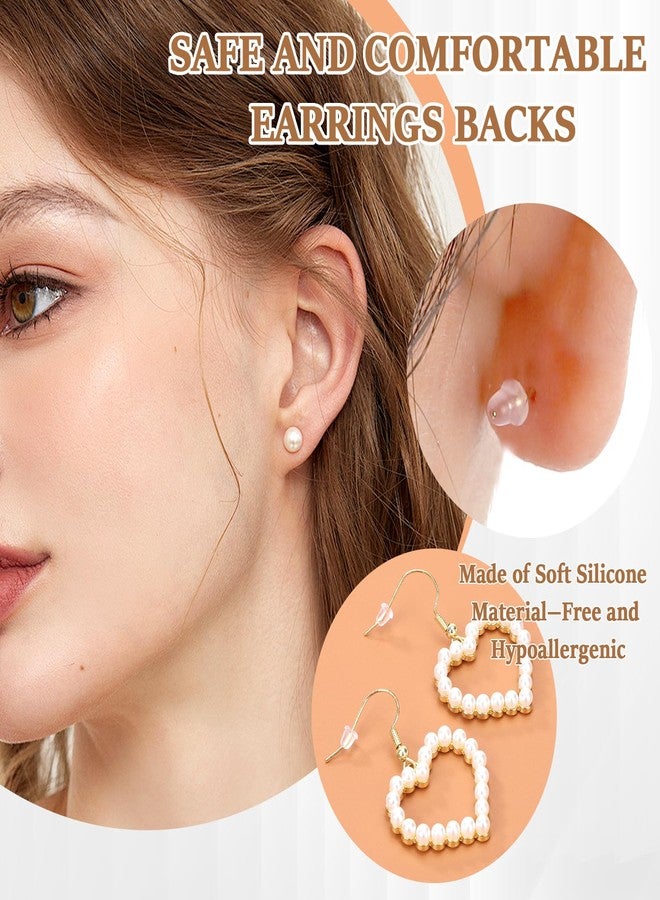 hulubo Rubber Earring Backs Soft Clear Earring Backings for Studs Hypoallergenic Silicone Earrings Backs Stopper Replacement for Women (100 Pcs) - Image 2